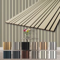 HEXIM Akustikpaneele Holz Mila 278x60cm flexible Wandpaneele Kombipaneel 1,67 m² Wandpaneele MDF Akustikfilz: APM01 - Palomino, 2 Paneele - 3.34m² von HEXIM