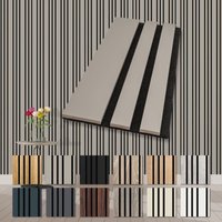 Hexim - Akustikpaneele Holz Mila Musterstücke flexible Wandpaneele Kombipaneel Wandpaneele mdf Akustikfilz: Sandgrey, 1 Musterstück von HEXIM