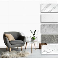 Hexim - Wandpaneele Marmor Optik 0,9 m² Kunststoff - Selbstklebende Wandverkleidung Wanddekoration 60x30 cm: xbm 00, 5 Paneele / 0.9 m² von HEXIM