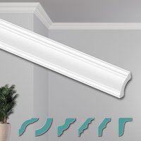 Hexim - o Deckenleisten modern xps Styropor weiß, 2 Meter Stuckleisten Styroporleisten: ZG12 - 38 x 38 mm, 40 Meter Sparpaket von HEXIM