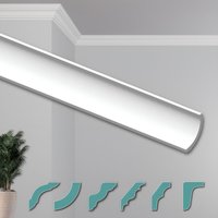 O Deckenleisten modern xps Styropor weiß, 2 Meter Stuckleisten Styroporleisten: ZG26 - 68 x 68 mm, 40 Meter Sparpaket - Hexim von HEXIM