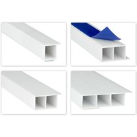 Hohlkammerleisten PVC weiß 2m - Kantenhöhe 15mm, Auswahl Fahne & Klebeband - HJ: Ohne Klebeband, HJ.287 - 17x15mm von HEXIM