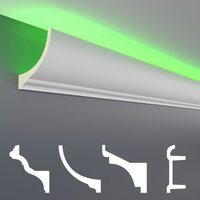 Led Stuckleisten aus pu - lichtundurchlässig, Variantenvielfalt & vorgrundiert - Sparpakete: LED-1 / 80x70mm, Muster von HEXIM