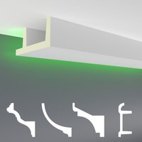 Hexim - led Stuckleisten aus pu - lichtundurchlässig, Variantenvielfalt & vorgrundiert - Sparpakete: LED-11 / 80x200mm, Muster von HEXIM