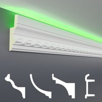 Led Stuckleisten aus pu - lichtundurchlässig, Variantenvielfalt & vorgrundiert - Sparpakete: LED-5 / 105x35mm, Muster von HEXIM