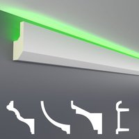 Led Stuckleisten aus pu - lichtundurchlässig, Variantenvielfalt & vorgrundiert - Sparpakete: LED-7 / 80x33mm, Muster von HEXIM