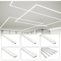 Led Aluprofile, Unterputz Aluminium Trockenbau Profile mit opaler Abdeckung, verschiedene Breiten: aled 4 - 40mm Leuchtbreite, 40 Meter / 20 Leisten von HEXIM