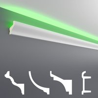 Led Stuckleisten aus pu - lichtundurchlässig, Variantenvielfalt & vorgrundiert - Sparpakete: 50 Meter, LED-20 / 40x25mm von HEXIM
