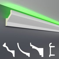 Led Stuckleisten aus pu - lichtundurchlässig, Variantenvielfalt & vorgrundiert - Sparpakete:LED-10 / 75x45mm, Max. Paket (bester Meterpreis) von HEXIM