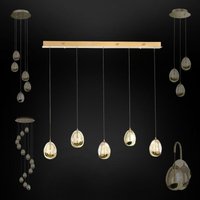 Light Pendelleuchte led 4000K Hängeleuchte bis 2m Wandleuchte Deckenleuchte Lampen Egg: Pendelleuchte Gerade (5 Flammig), Gold - Hexim von HEXIM