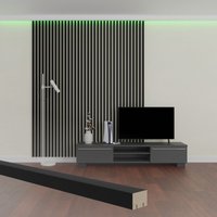 Mdf Lamellen Black Edition 2,7 Meter - Holz Lamellenwand Raumteiler Wandverkleidung: Milana (28x19 mm), 4 Stück / 10.8 Meter - Hexim von HEXIM