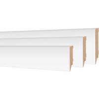 Hexim - mdf Sockel modern 3 Größen 16mm Stark Fußleiste & Zubehör Bodenleiste weiß: 2 Meter / 1 Leiste, Sockelleiste MS7016 von HEXIM