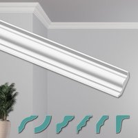 Hexim - o Deckenleisten modern xps Styropor weiß, 2 Meter Stuckleisten Styroporleisten: ZG20 - 49 x 45 mm, Musterstück von HEXIM