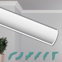 Hexim - o Deckenleisten modern xps Styropor weiß, 2 Meter Stuckleisten Styroporleisten: ZG24 - 56 x 56 mm, 30 Meter Sparpaket von HEXIM