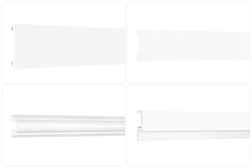 Stuckleisten aus HDPS Styropor - extrem widerstandsfähig, schneeweiß & modern (20 Meter HCR506) Wandleiste Wandprofil Flachleiste Stuckleiste HDPS von HEXIM