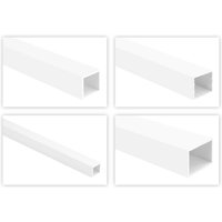 Vierkantrohr Profile pvc weiß 2m - Quadrat- & Rechteckrohre, Kabelkanal - hj: Rohrprofil 241 - 60x40mm von HEXIM
