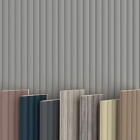 WAVE Lamellen 2,75m HEXIM MDF Holz Lamellenwand Wandverkleidung Lamellenpaneele Wand Paneele stoßfest: Sandgrey, Set (58cm breit) von HEXIM