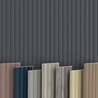 Wave Lamellen 2,75m Hexim mdf Holz Lamellenwand Wandverkleidung Lamellenpaneele Wand Paneele stoßfest: Black Lead, 1 Paneel - 0.33 m² von HEXIM