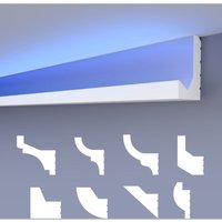 HEXIMO LED Stuckleisten klassisch, indirekte Beleuchtung Deckenleisten XPS Styropor: 30.6 Meter / 18 Leisten, HLED-29 - 35x65 mm von HEXIMO