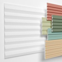 HEXIMO Lamellenwand XPS Akustikpaneele Wandverkleidung weiß Wandpaneele Lamellen Styropor Paneele: 1 Paneel / 0.46 m², HLM-5-02 von HEXIMO