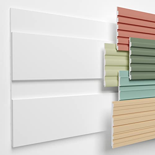 HEXIMO Lamellenwand (Musterstück) aus XPS - Lamellen Wandpaneele Lamellenverkleidung Akustikpaneele weiß (15cm, HLM-1-05 weiß) Wandverkleidung DIY von HEXIMO