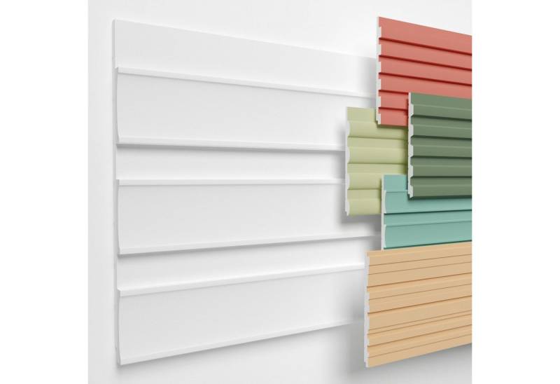 HEXIMO Wanddekoobjekt HLM-6-03 (Lamellenwand (Musterstück) aus XPS - Lamellen Wandpaneele Lamellenverkleidung Akustikpaneele weiß (15cm, HLM-6-03 weiß) Wandverkleidung DIY viele Designs) von HEXIMO