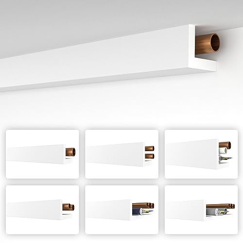 HEXIMO Winkelprofil weiß 1.7 Meter Profile - XPS Abdeckleisten für Heizungsrohre, L-Profil Rohrverkleidung Winkelleiste Modell: HRA-1-25 cm Musterstück von HEXIMO