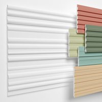 Heximo - Lamellenwand xps Akustikpaneele Wandverkleidung weiß Wandpaneele Lamellen Styropor Paneele: 4 Paneele / 1.84 m², HLM-9-01 von HEXIMO
