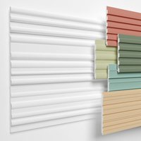 Lamellenwand xps Akustikpaneele Wandverkleidung weiß Wandpaneele Lamellen Styropor Paneele:8 Paneele / 3.67 m², HLM-9-01 - Heximo von HEXIMO