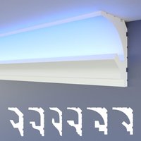 Heximo - led Stuckleisten 2in1, indirekte Beleuchtung Deckenleisten xps Styropor: HLED-1 - 68x90 mm, 1.7 Meter / 1 Leiste von HEXIMO