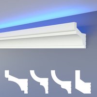 Heximo - led Stuckleisten klassisch, indirekte Beleuchtung Deckenleisten xps Styropor: HLED-3 - 72x73 mm, 1.7 Meter / 1 Leiste von HEXIMO