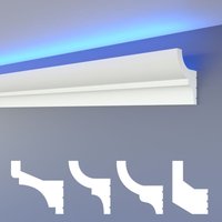Heximo - led Stuckleisten klassisch, indirekte Beleuchtung Deckenleisten xps Styropor: HLED-9 - 55x72 mm, 1.7 Meter / 1 Leiste von HEXIMO