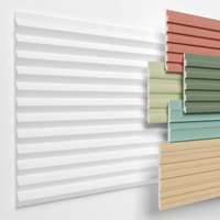 Lamellenwand xps Akustikpaneele Wandverkleidung weiß Wandpaneele Lamellen Styropor Paneele: 1 Paneel / 0.46 m², HLM-5-01 - Heximo von HEXIMO