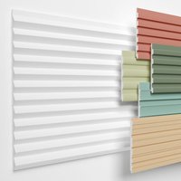 Lamellenwand xps Akustikpaneele Wandverkleidung weiß Wandpaneele Lamellen Styropor Paneele: 4 Paneele / 1.84 m², HLM-5-01 - Heximo von HEXIMO