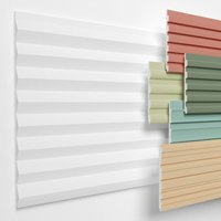 Lamellenwand xps Akustikpaneele Wandverkleidung weiß Wandpaneele Lamellen Styropor Paneele:8 Paneele / 3.67 m², HLM-5-02 - Heximo von HEXIMO