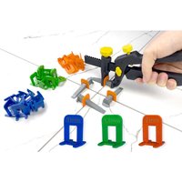 Fliesen Nivelliersystem Set alle Fugenbreiten Zuglaschen Keile Abstandshalter Verlegehilfe: Set 1.5mm (200 Laschen & 100 Keile), 1 Packung - Hexpro von HEXPRO