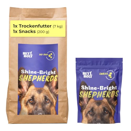 HEY HOLY Set 7 kg Premium Trockenfutter & 1 x 200g Snacks für Schäferhunde 100% getreidefrei | Hundefutter & Leckerlis für ausgewachsene Schäferhunde mit Ente | Hochverträglich aus natürlichen Zutaten HEY HOLY Set 7 kg Premium Trockenfutter & 1 x 200g Snacks für Schäferhunde 100% getreidefrei | Hundefutter & Leckerlis für ausgewachsene Schäferhunde mit Ente | Hochverträglich aus natürlichen Zutaten von HEY HOLY