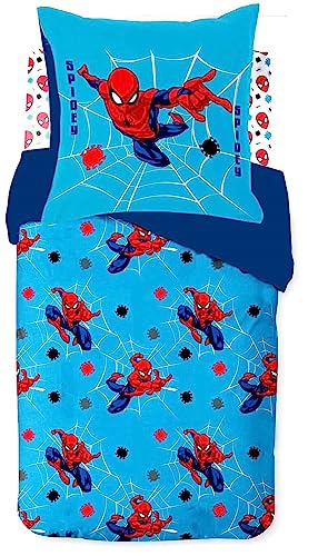 HEYBIG Sper-Man Bettwäsche-Sets, Marvl vengers SpidMan Bettbezug 135x200 cm 3D-Spidey und Seine Kinder Duvet Cover + Kissenbezug 80x80 (A01,135x200cm+80x80cmx1) von HEYBIG