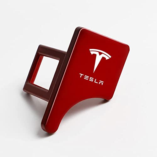 HEYCE 2pcs Auto-Sicherheitsgurtschnallen-Clip für Tesla Model 3 Model X Model Y, Universal-Sicherheitsgurtschnalle, versteckte Auto-Sicherheitsgurt-Verschlussschnallen,Red von HEYCE