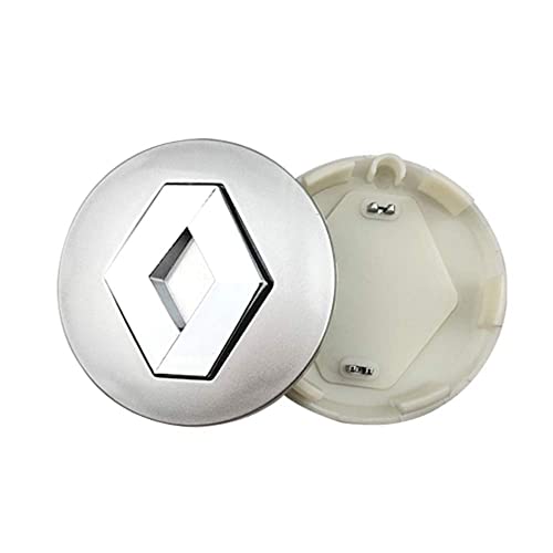 HEYCE 4 Stück Radnabenkappen Nabendeckel Felgendeckel Felgenkappen Radnabenabdeckung Radkappen 57mm für Koleos Duster Megane,Silver von Azinol