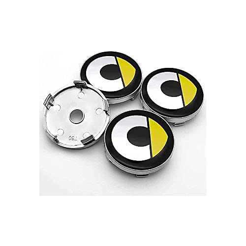 HEYCE 4 Stück Radnabenkappen Nabendeckel Felgendeckel Felgenkappen Radnabenabdeckung Radkappen 60mm für Smart Fortwo Forfour 450 451 454 453 von HEYCE