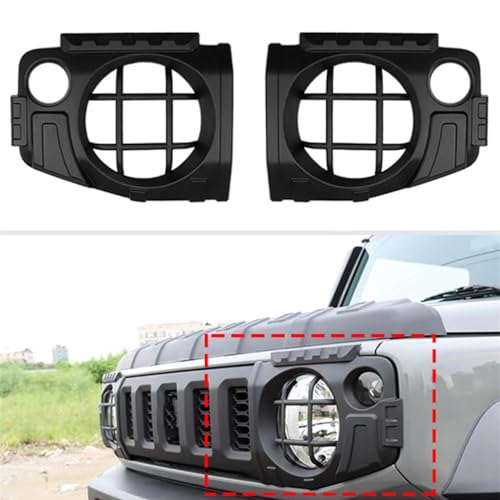 HEYCE ABS Auto Rücklicht Abdeckung Front Nebel Licht Scheinwerfer Abdeckung für Suzuki Jimny 2019 2020 2021 2022 2023 Trim Dekoration Außen Styling Zubehör,Headlight Cover von HEYCE
