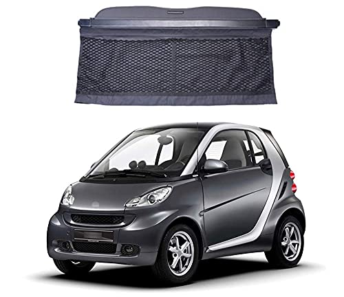 HEYCE Auto Laderaumabdeckung Kofferraumabdeckung Rollo Kofferraum Schutz Abdeckung GepäCkraumabdeckung Einziehbar für Smart 451 fortwo,2015-2020 von HEYCE