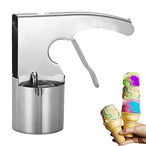 HEYCE Ice Cream Scooper, Ice Cream Scoop with Trigger Metal, Cylindrical Ice Cream Scoop for Sandwiches, 304 Old Fashion Style Stainless Steel Ice Cream Scoop with Trigger Release von HEYCE