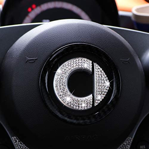 HEYCE Personalisierter Blitzbohrer-Lenkrad-Logo-Aufkleber, FüR Smart Fortwo Forfour 453 451 Autodekorationsaufkleber Innenausstattung von HEYCE