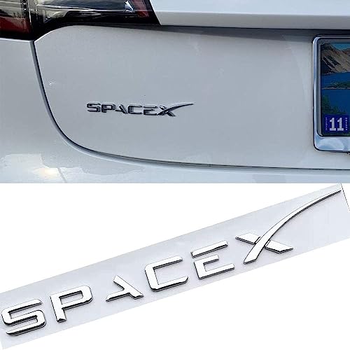 HEYCE Spacex Decals 3D-Metall-Auto-Heckkoffer-Emblem-Aufkleber für Tesla Model 3 Y X S, dekoratives Zubehör,Silver HEYCE Spacex Decals 3D-Metall-Auto-Heckkoffer-Emblem-Aufkleber für Tesla Model 3 Y X S, dekoratives Zubehör,Silver von HEYCE