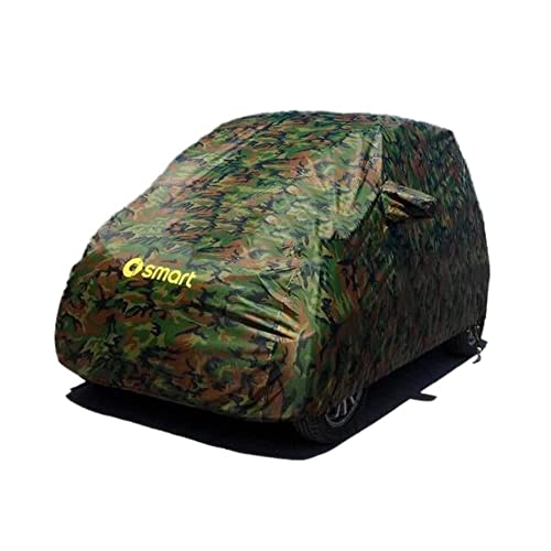 HEYCE Vollgarage Autoplane Autoabdeckung für Smart Fortwo 451 Oder Fortwo 453 Ganzgarage Auto Abdeckplane Mobile Garage Wasserdicht SchutzhüLle Abdeckung für Winter Sommer Camouflage,451 von HEYCE