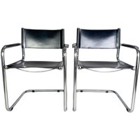 2Er Set B34 Freischwinger Marcel Breuer Leder Thonet Zugeschrieben von HEYCIRCULAR