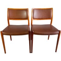 2Er Set Niels Otto Møller Stühle Midcentury Model 80 Palisander von HEYCIRCULAR