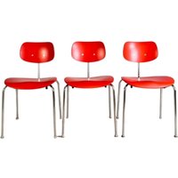 3Er Set Egon Eiermann Se68 Midcentury Stühle Wilde+Spieth Rot von HEYCIRCULAR